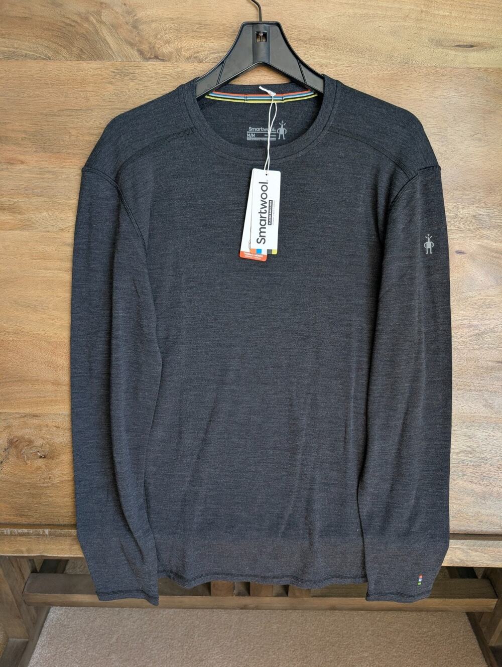 NWT Smartwool Classic Thermal Merino Base Layer Men Medium Dark Gray Long Sleeve